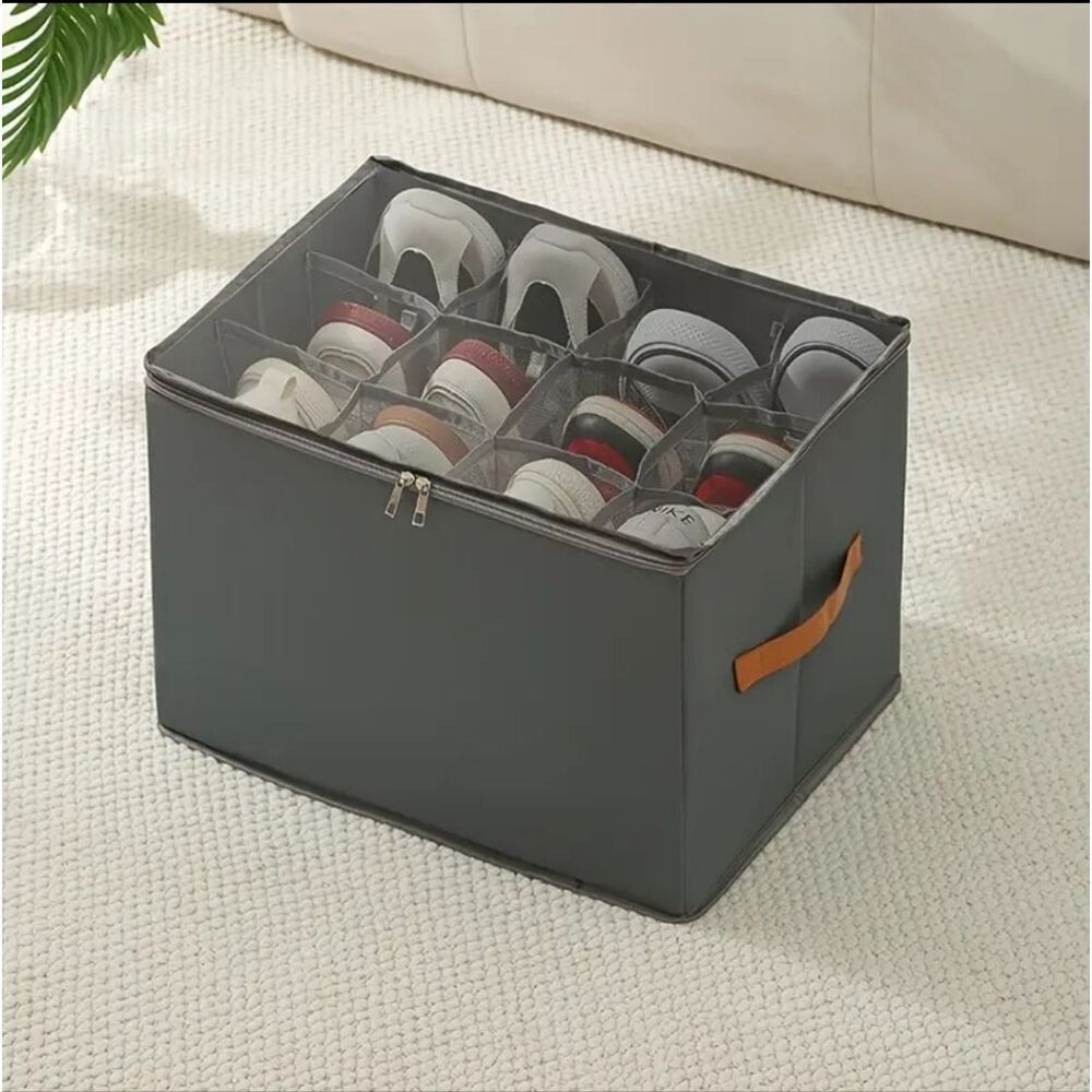 Zipper Vintage Compartment dust proof shoe box organizer